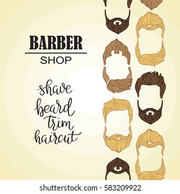 Composition of the set of icons for the Barber shop. Vector elements for your web design, in flat linear illustration style