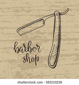 Composition of the set of icons for the Barber shop. Vector elements for your web design, in flat linear illustration style