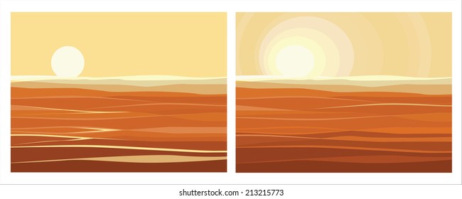 composition of the setting sun in the desert. sea Ã?Â¢??Ã?Â¢??sand