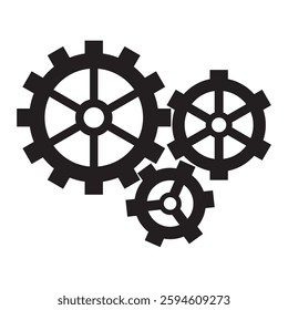 Composition of several gears. Vector illustration isolated on white background