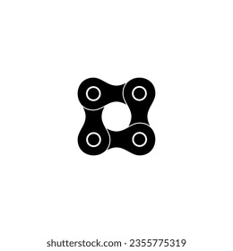 Composition of the Silhouette of the Chain for Motorcycle, Bike or Bicycle, Machinery, can use for Art Illustration, Logo Type, Pictogram, Website or Graphic Design Element. Vector Illustration  