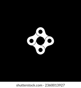 Composition of the Silhouette of the Chain for Motorcycle, Bike or Bicycle, Machinery, can use for Art Illustration, Logo Type, Pictogram, Website or Graphic Design Element. Vector Illustration  