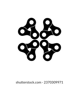 Composition of the Silhouette of the Chain for Motorcycle, Bike or Bicycle, Machinery, can use for Art Illustration, Logo Type, Pictogram, Website or Graphic Design Element. Vector Illustration  