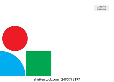 Composition of simple geometric shapes. Flyer and Leaflet, Cards, Landing, Website Design. Vector illustration.