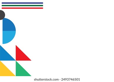 Composition of simple geometric shapes on a white background. Website Design. Vector illustration.