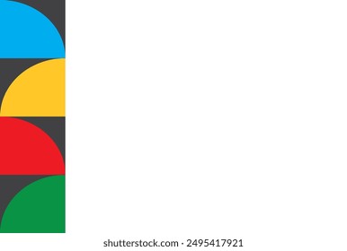 Composition of simple geometric shapes on a white background. For use in Presentation.