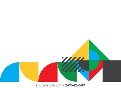 Composition of simple geometric shapes. For use in Presentation. 