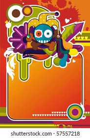 Composition with a skull of format Ã�Â�4