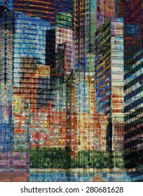 Composition of skyscrapers. New York