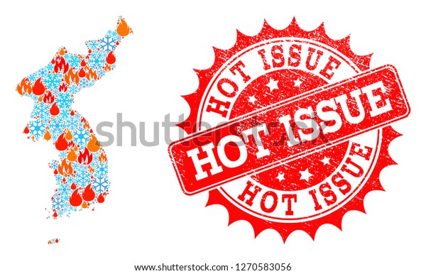 Composition Snowflake Fire Map Korea Hot Stock Vector Royalty Free 1270583056