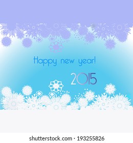 The composition of snowflakes and Happy New Year  on a radiance background.