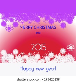 The composition of snowflakes and Happy New Year  on a  radiance pink  background.