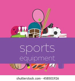 composition with sports equipment