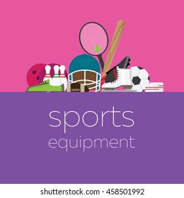 composition with sports equipment