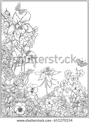 Download Composition Spring Flowers Tulips Daffodils Violets Stock Vector (Royalty Free) 651270154 ...