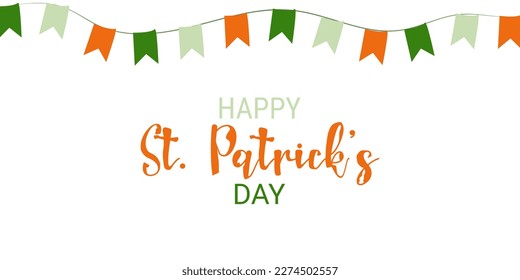 Composition for St. Patricks Day poster template. Hat with shamrock on a white background. The concept of the holiday. Vector illustration on a white background.