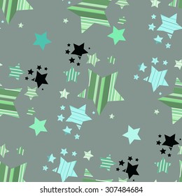 The composition of the stars on a grey background.Seamless.