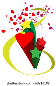 The composition of the stars and the symbolic heart
