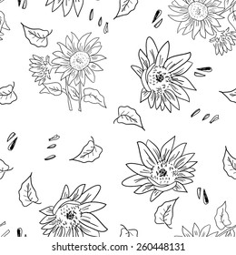 The Composition Sunflower Painted in Watercolor for your Design