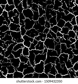 Composition texture cracks black white background. Monochrome abstract seamless pattern. Modern stylish design for cover, wallpaper, book, notebook, wrapper, wrapping. Structure grunge cracking