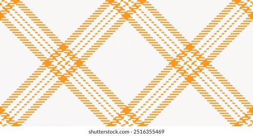 Composition texture fabric textile, creation vector seamless check. Age plaid background pattern tartan in white and orange colors.