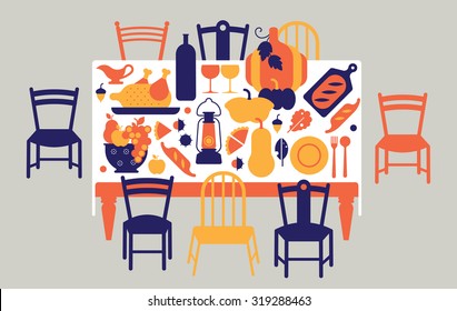 Composition with thanksgiving dinner. 