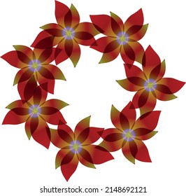 La composición de sus varias flores dibujadas con un gradiente. Los gráficos vectoriales son útiles para crear diseños.