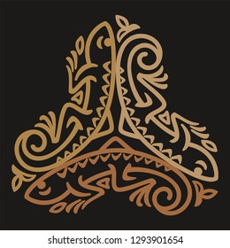 Composition of three lizards, colorful reptiles, chameleon on a black background, illustration, vector