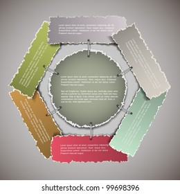 Composition with torn paper banners with space for text.Vector eps10