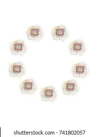 Composition of a triangle square on a white background
