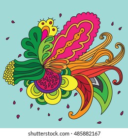 Composition of unreal flower. Isolated. Design element. Abstract garland. Vector background