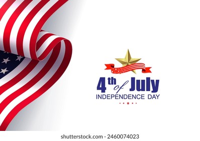 Composition with USA flag element, design component, Independence Day.