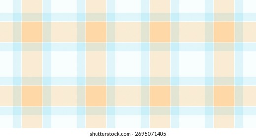 Composición de tela a cuadros de Vector, textura de 1940 a cuadros de fondo. Pantalón de tartán de textil sin costuras en la paleta de colores crema menta y naranja.