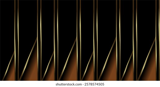 composition of vertical and diagonal lines with brown and gold colors and a black background as inspiration for visual communication design