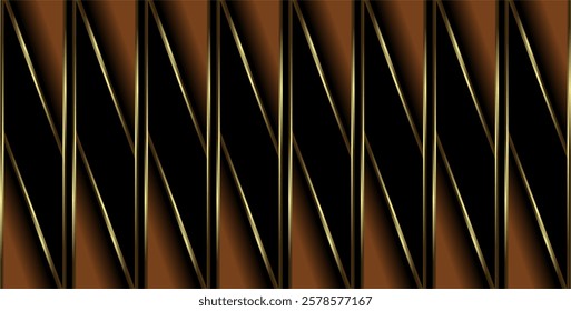 composition of vertical and diagonal lines with brown and gold colors and a black background as inspiration for visual communication design