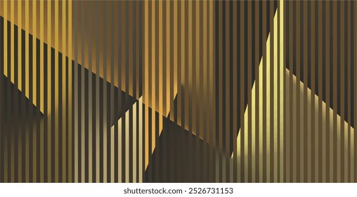 La composición de Vertical y líneas diagonales con colores degradados marrón dorado dispuestos repetidamente da la impresión de ser elegante y fuerte, una ilusión óptica, lujosa y costosa