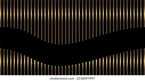 eine Zusammensetzung von vertikalen Linien Verstärkung, die eine gekrümmte Linie mit braunen und goldenen Farben und einen schwarzen Hintergrund als Inspiration für den Hintergrund der visuellen Kommunikation Design bildet