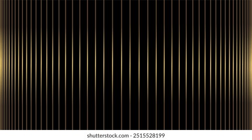 The composition of vertical lines with gold gradient colors arranged repeatedly gives the impression of being dashing and strong, an optical illusion, luxurious and expensive