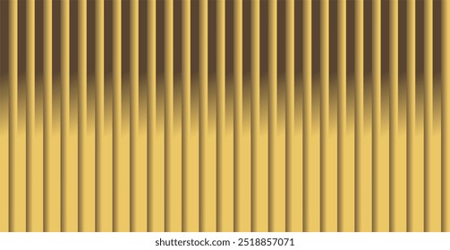 The composition of vertical lines with gold gradient colors arranged repeatedly gives the impression of being dashing and strong, an optical illusion, luxurious and expensive