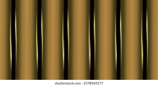 The composition of vertical lines with gold gradient colors arranged repeatedly gives the impression of being dashing and strong, an optical illusion, luxurious and expensive