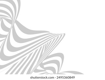 The composition of wavy lines on a white background. Template for posters, covers, packaging, postcards, textures and backgrounds