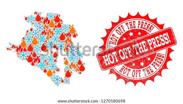 Composition Winter Fire Map Krasnodarskiy Kray Stock Vector Royalty Free 1270580698