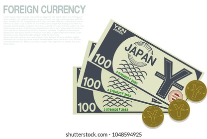 Composition of Yen currency on transparent background
