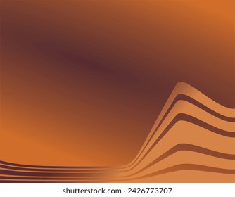 Compositions of lines, planes and abstract shapes are arranged on a background of orange and brown gradations as background inspiration for visual design