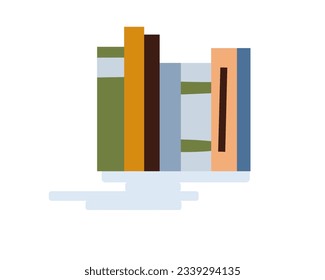 Compositions of paper books stacks standing. Geometric flat illustration.