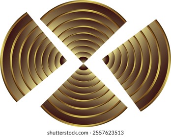 compositions of planes and geometric shapes in gold-brown gradient colors as background designs for visual arts or motifs for disposable arts