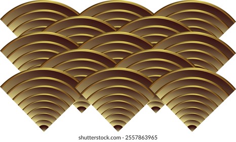 compositions of planes and geometric shapes in gold-brown gradient colors as background designs for visual arts or motifs for disposable arts