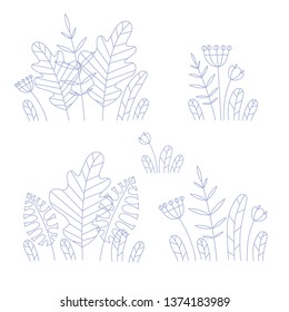 compositions of stylized plants. vector file