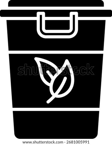 Compost bin icon, organic waste container symbol