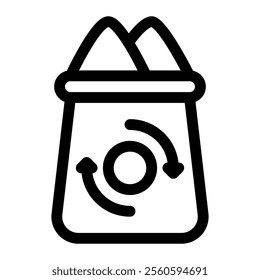 Compost bin icon with simple and line style